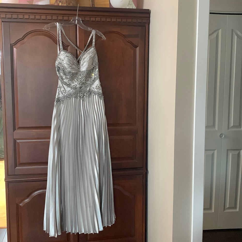 Silver wedding long dress